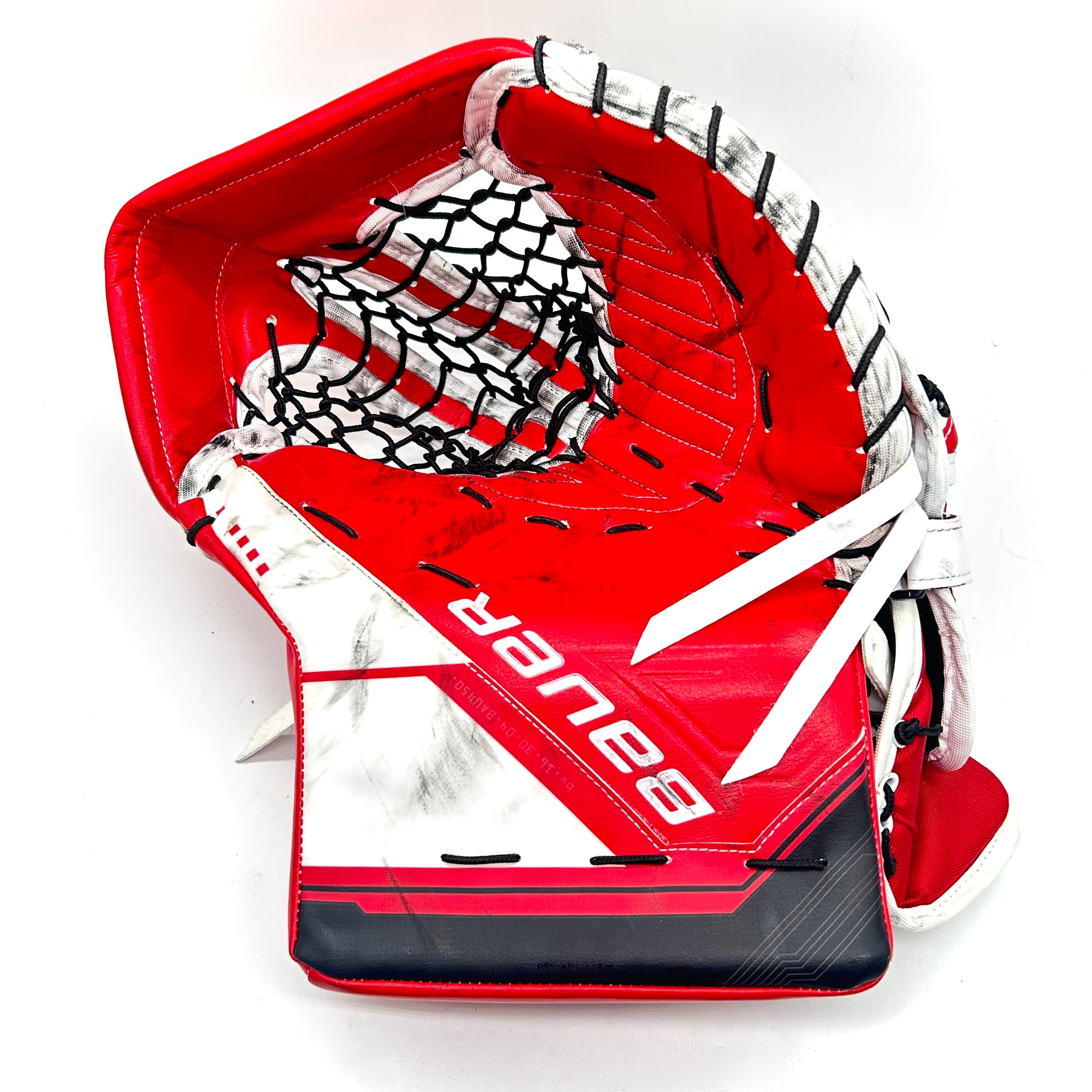 Bauer Supreme Mach - Gant de gardien de but Pro Stock d'occasion (rouge/noir/blanc)